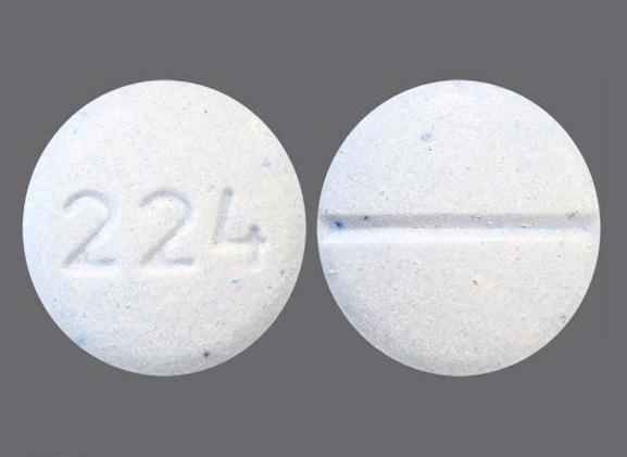 224 Pill Blue Round 8mm - Pill Identifier